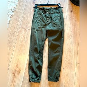 Frame Army Green High Waisted Cinched Joggers